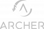 archer logo gray and white